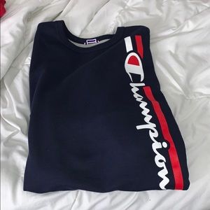 navy blue champion crew neck